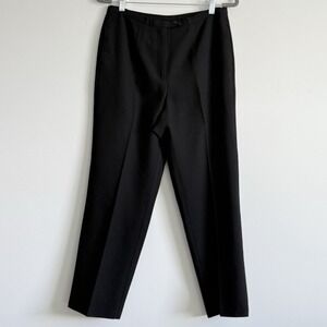 Requirements Petite Black 100% Wool Trousers High Rise Straight Leg Pants 10Poet